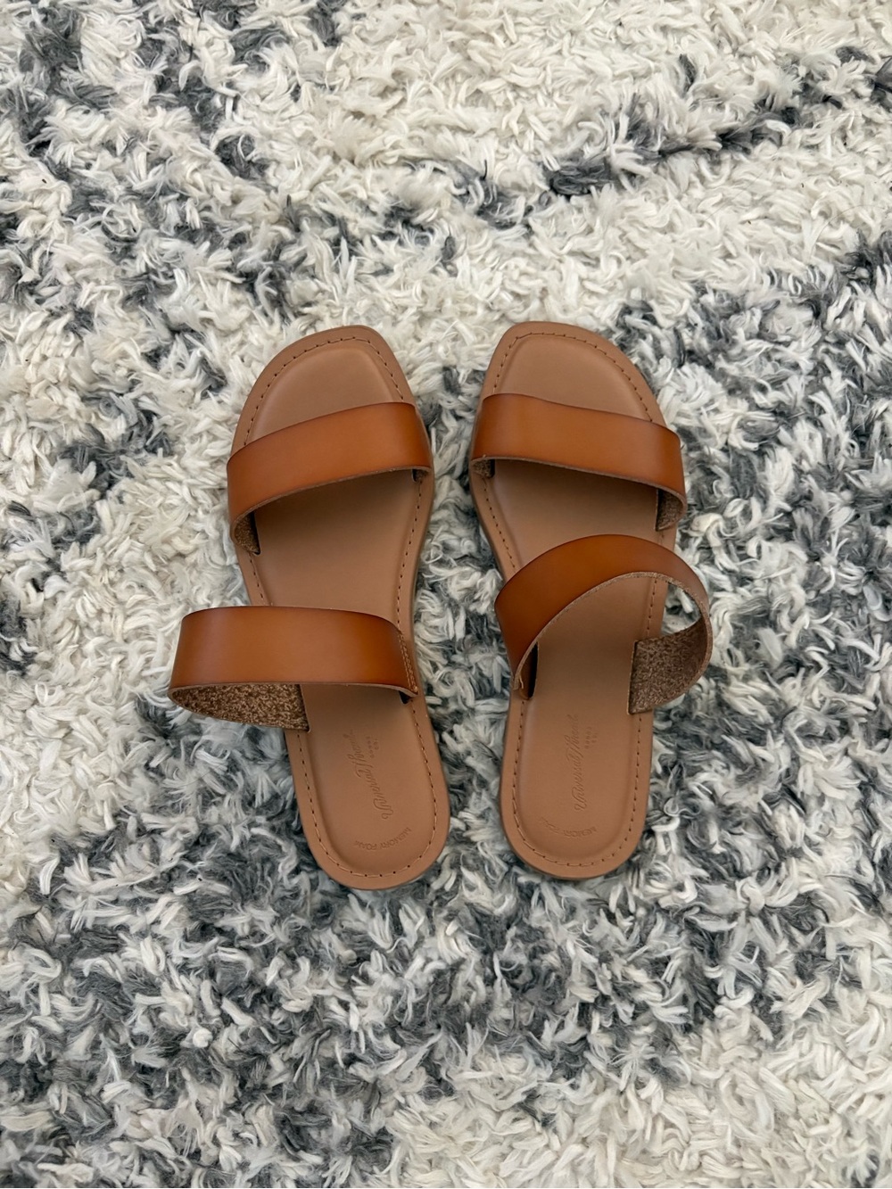 Target Women's Double-Strap Slide Sandals in Cognac Brown